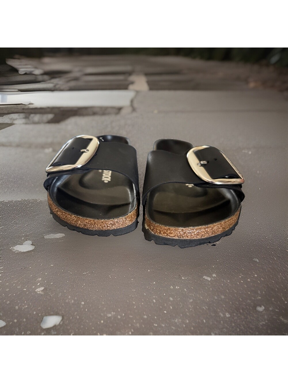 Birkenstock Madrid Big Buckle Black, Oiled Leather Sandals EU39 /US 8+ Narrow - Picture 4 of 6